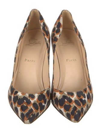 Christian Louboutin Canvas Animal Print Pumps