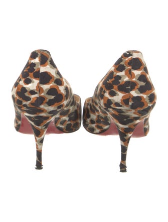 Christian Louboutin Canvas Animal Print Pumps