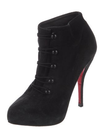 Christian Louboutin Suede Lace-Up Boots