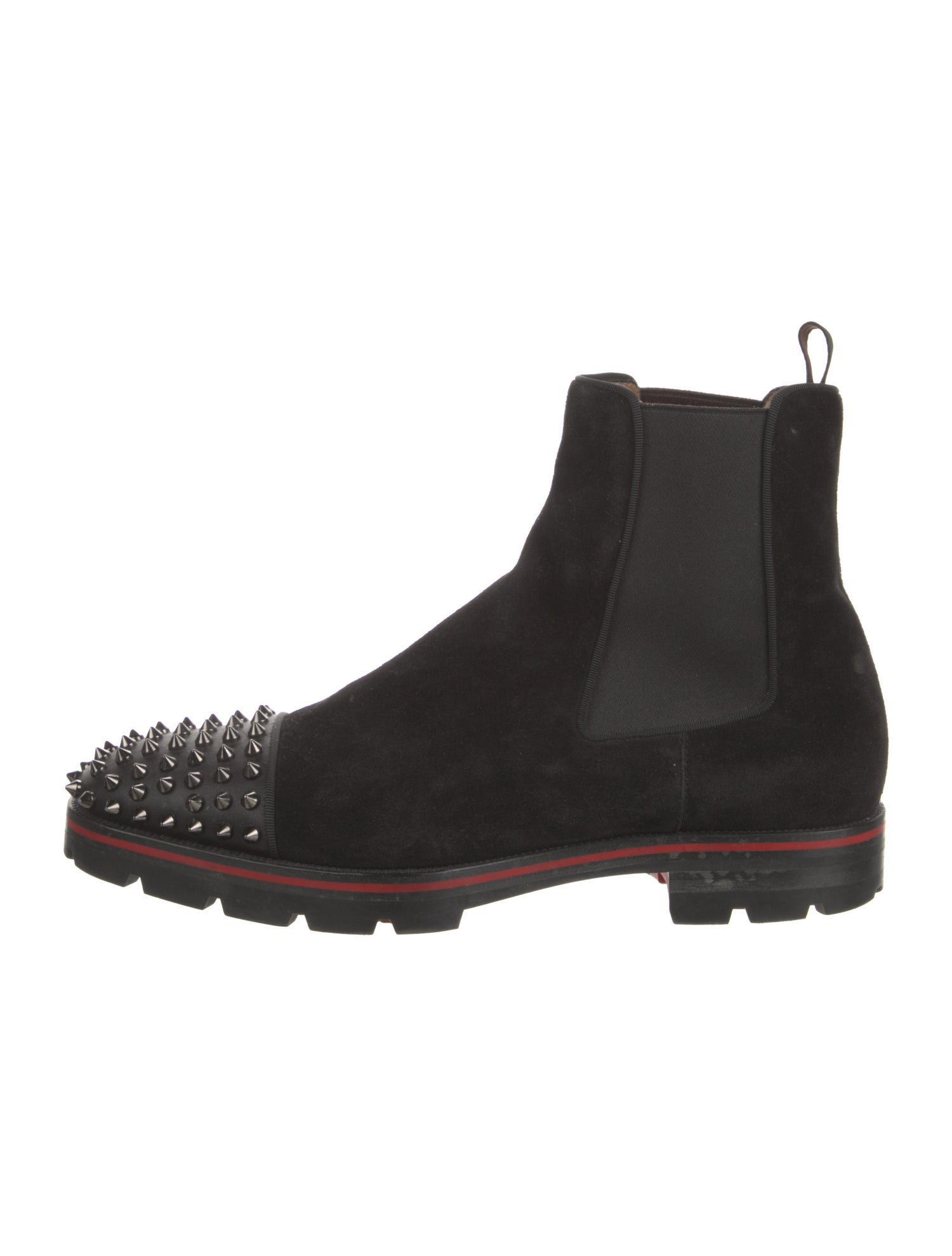 Christian Louboutin Spike Accents Suede Chelsea Boots