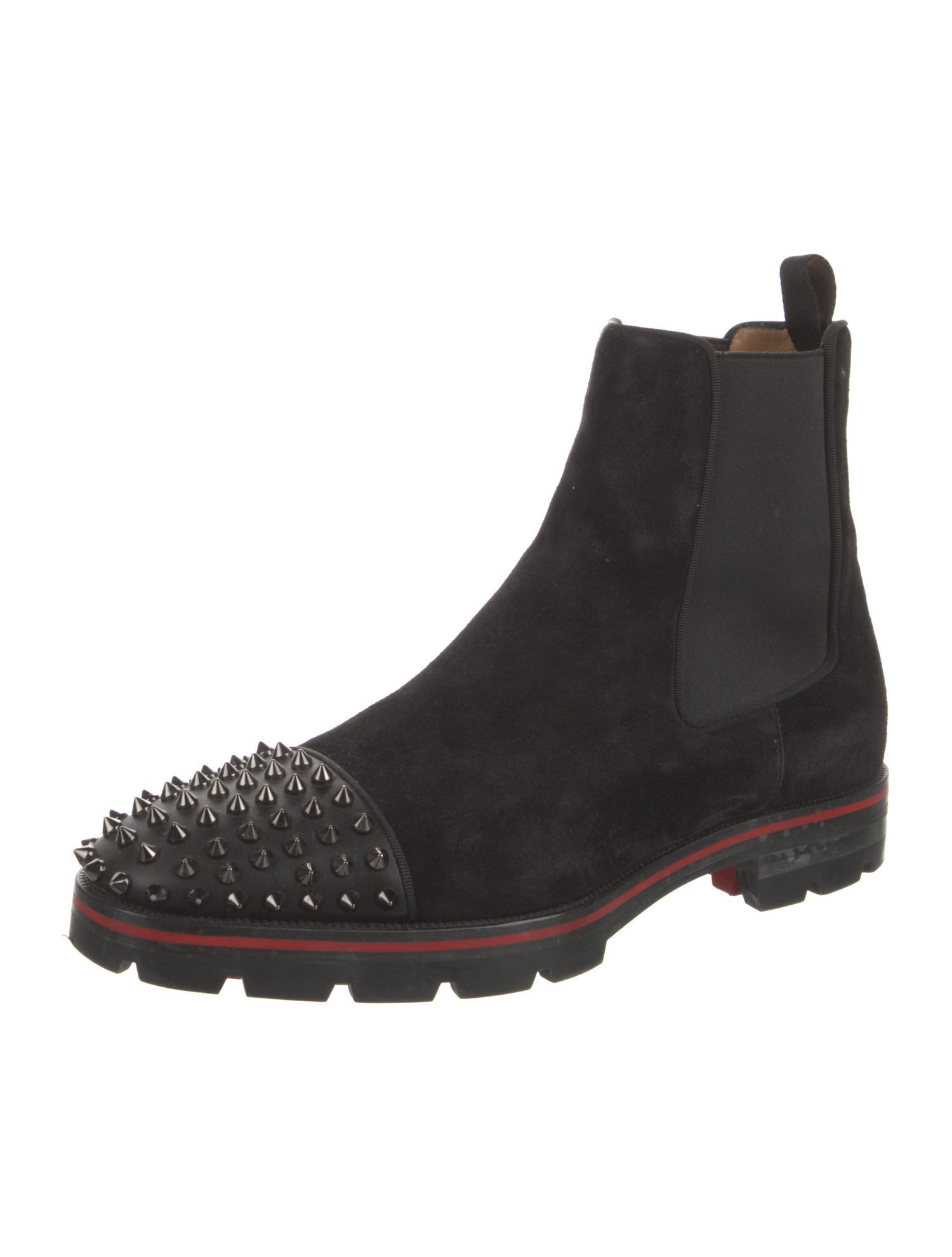 Christian Louboutin Spike Accents Suede Chelsea Boots