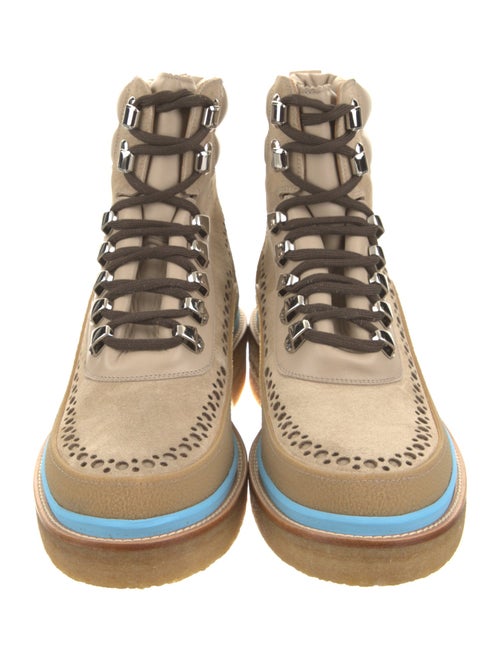 Christian Louboutin Suede Lasercut Accents Lace-Up Boots
