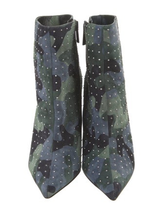 Christian Louboutin Suede Camouflage Print Boots