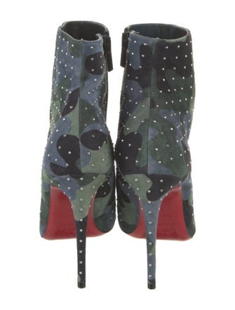 Christian Louboutin Suede Camouflage Print Boots