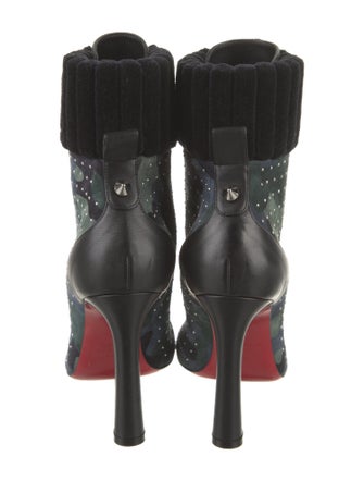 Christian Louboutin Suede Camouflage Print Lace-Up Boots