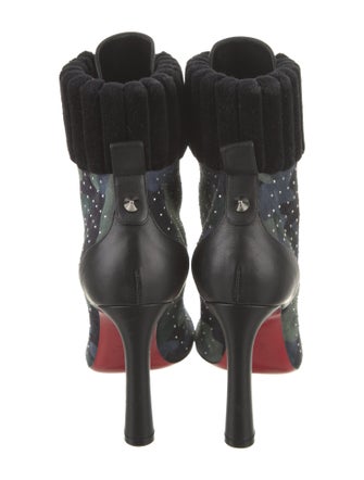 Christian Louboutin Suede Camouflage Print Lace-Up Boots