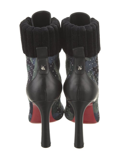 Christian Louboutin Suede Camouflage Print Lace-Up Boots