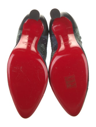 Christian Louboutin Suede Camouflage Print Lace-Up Boots