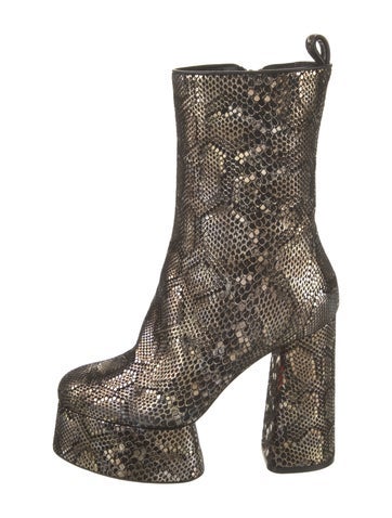 Christian Louboutin Boots Suede Animal Print Us8.5, It38.5 | 8.5