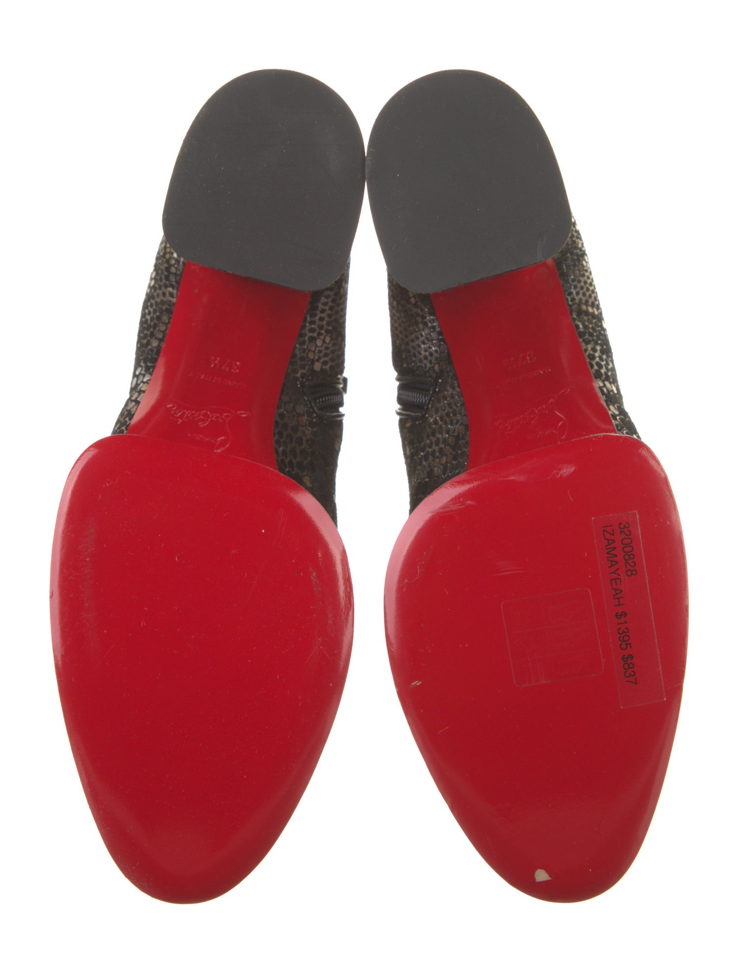 Christian Louboutin Suede Animal Print Boots