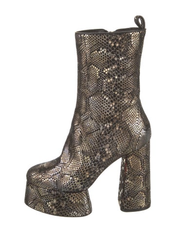 Christian Louboutin Boots Suede Animal Print Us8.5, It38.5 | 8.5