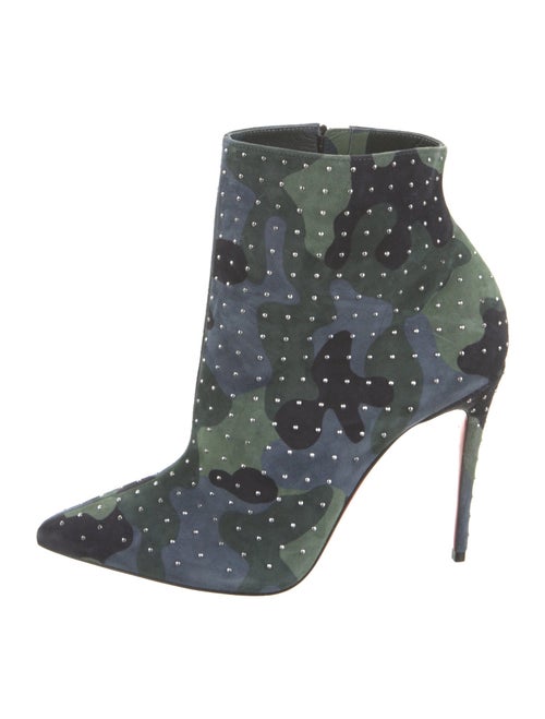 Christian Louboutin Suede Camouflage Print Boots