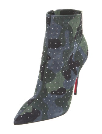 Christian Louboutin Suede Camouflage Print Boots