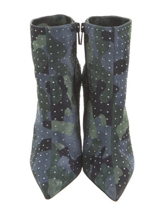 Christian Louboutin Suede Camouflage Print Boots