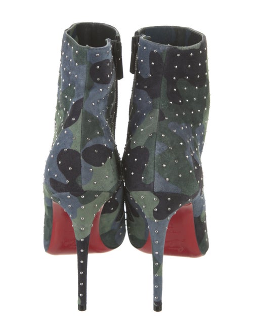 Christian Louboutin Suede Camouflage Print Boots