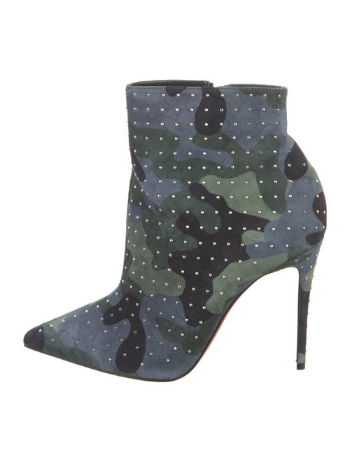 Christian Louboutin Suede Camouflage Print Boots