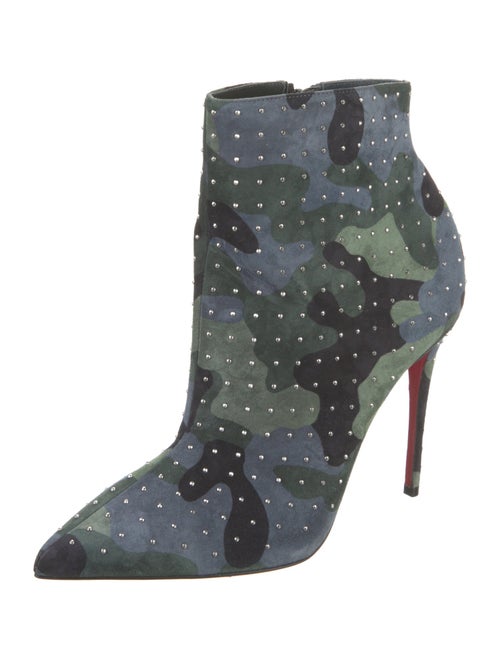 Christian Louboutin Suede Camouflage Print Boots