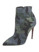Christian Louboutin Suede Camouflage Print Boots