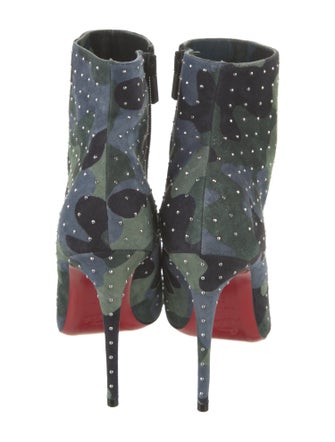 Christian Louboutin Suede Camouflage Print Boots