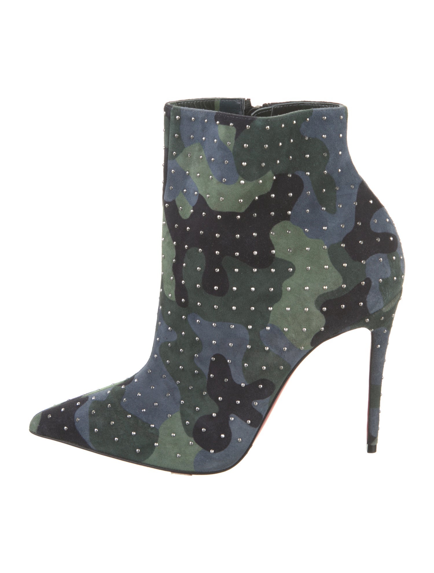 Christian Louboutin Suede Camouflage Print Boots