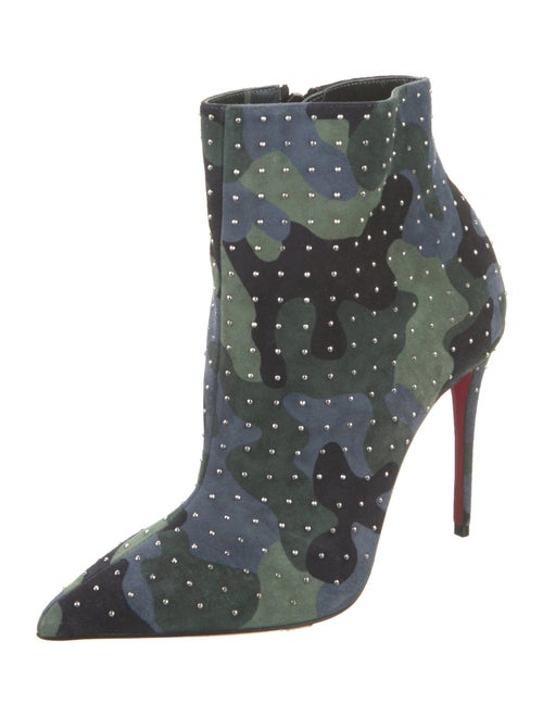 Christian Louboutin Suede Camouflage Print Boots