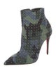 Christian Louboutin Suede Camouflage Print Boots