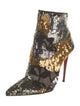 Christian Louboutin Sequins Lace Trim Embellishment Boots