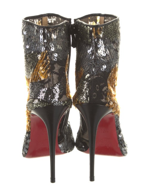 Christian Louboutin Sequins Lace Trim Embellishment Boots