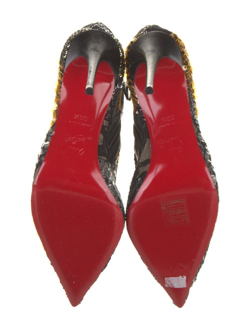 Christian Louboutin Sequins Lace Trim Embellishment Boots