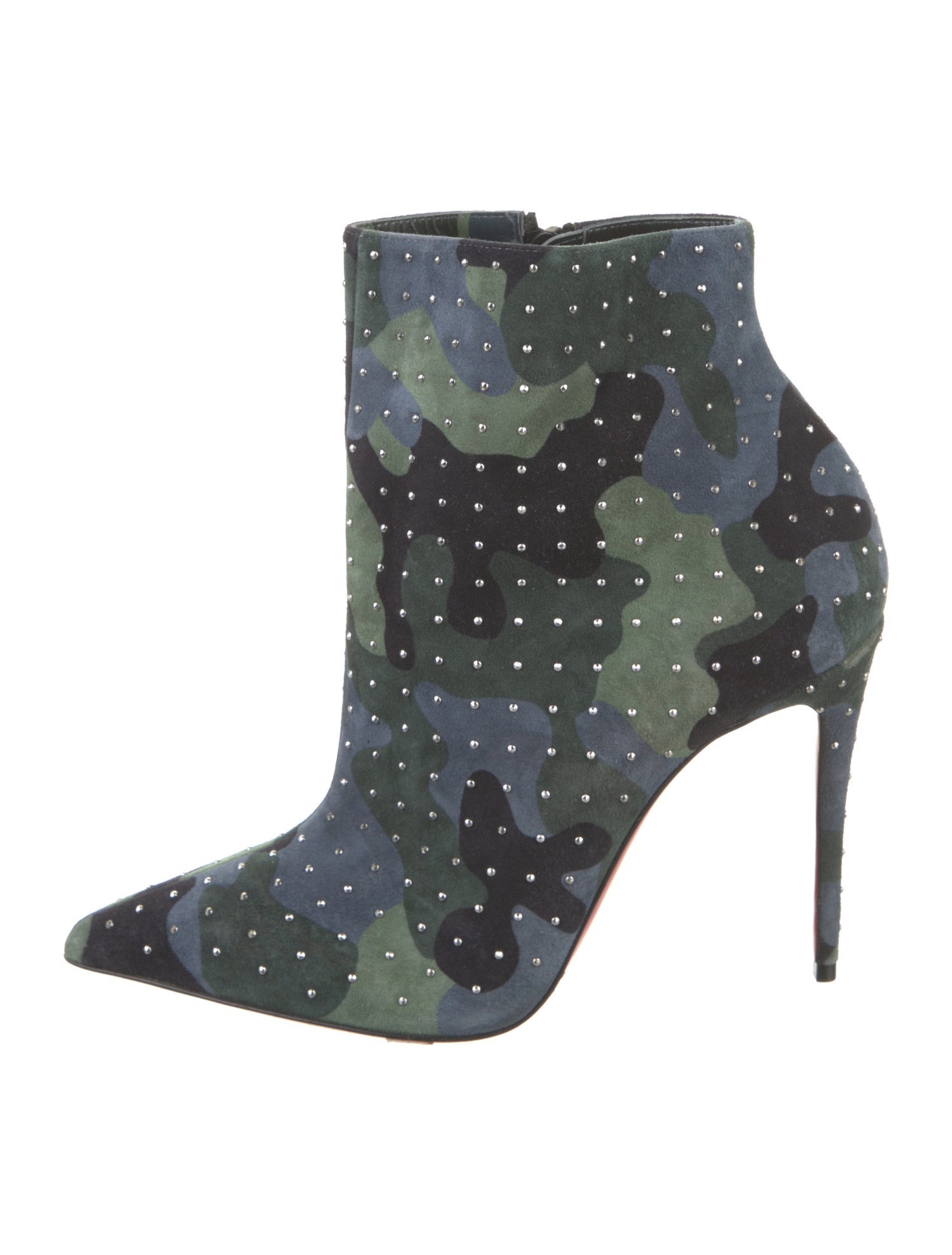 Christian Louboutin Suede Camouflage Print Boots