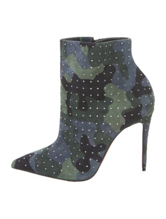 Christian Louboutin Suede Camouflage Print Boots