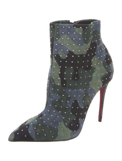 Christian Louboutin Suede Camouflage Print Boots