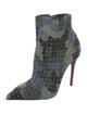 Christian Louboutin Suede Camouflage Print Boots