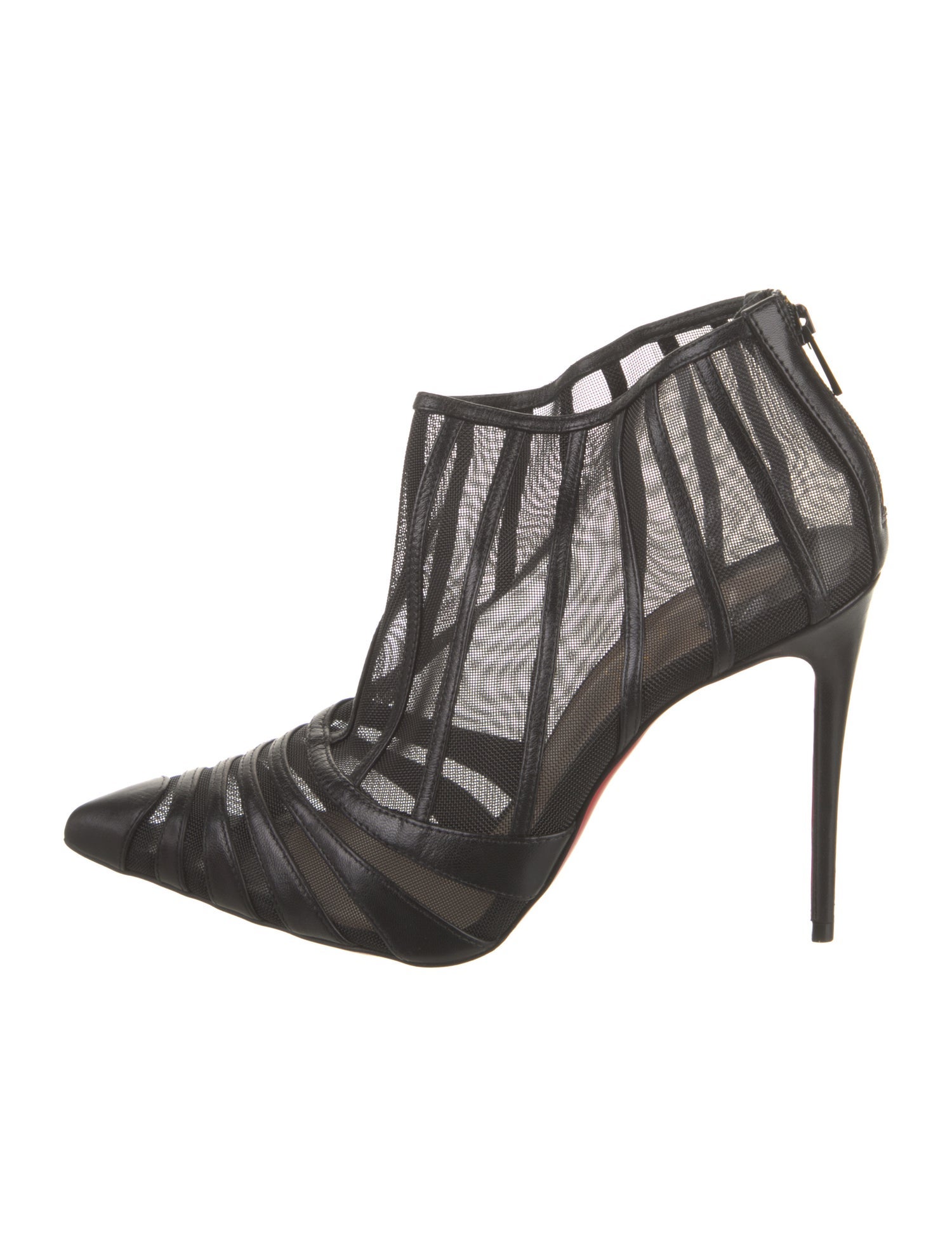 Christian Louboutin Leather Mesh Accents Boots