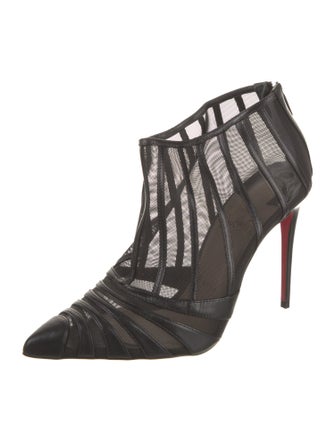 Christian Louboutin Leather Mesh Accents Boots