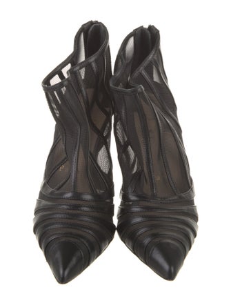 Christian Louboutin Leather Mesh Accents Boots