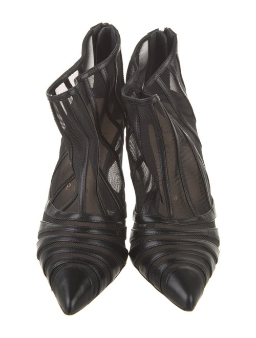 Christian Louboutin Leather Mesh Accents Boots