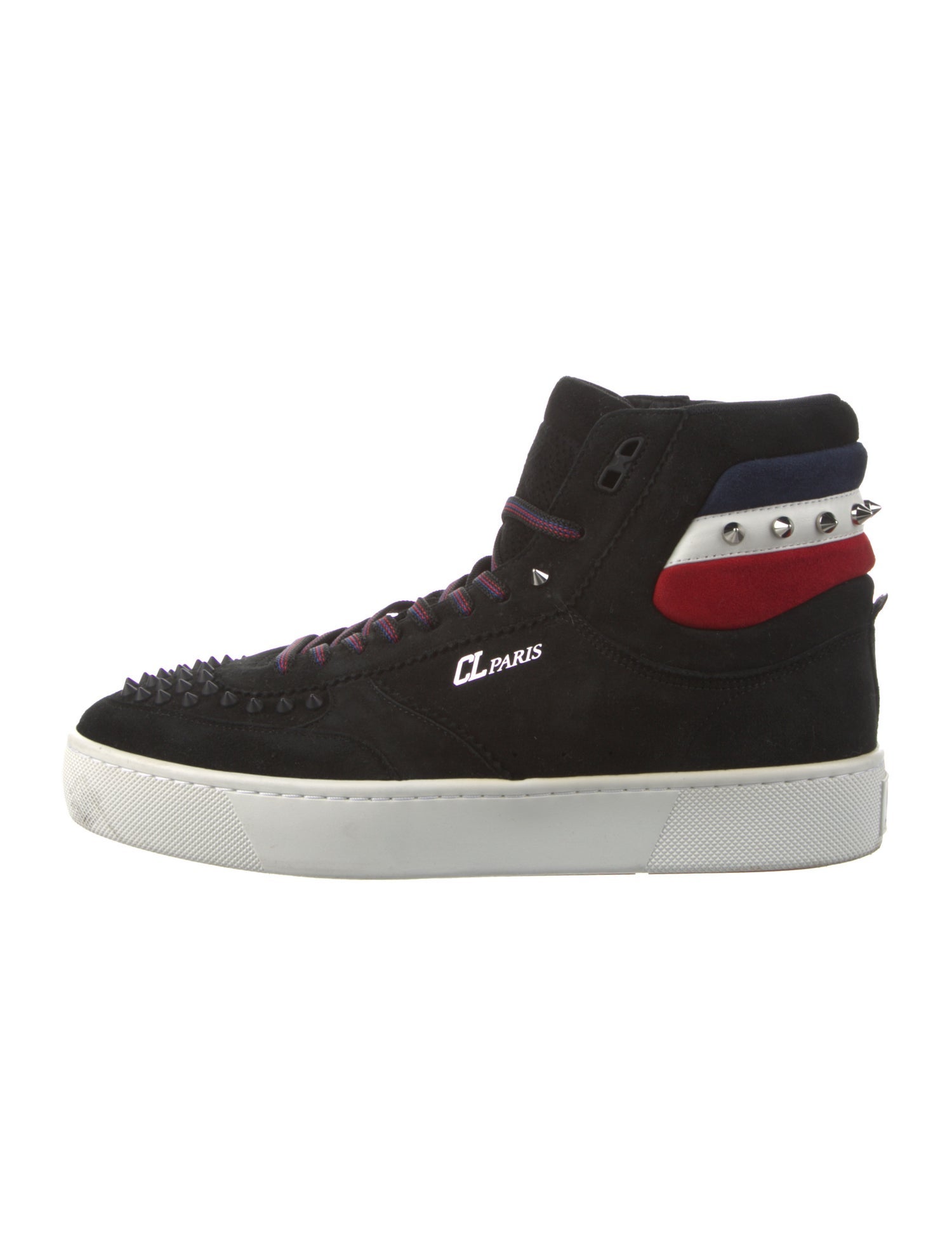 Christian Louboutin Spike Accents Suede Sneakers