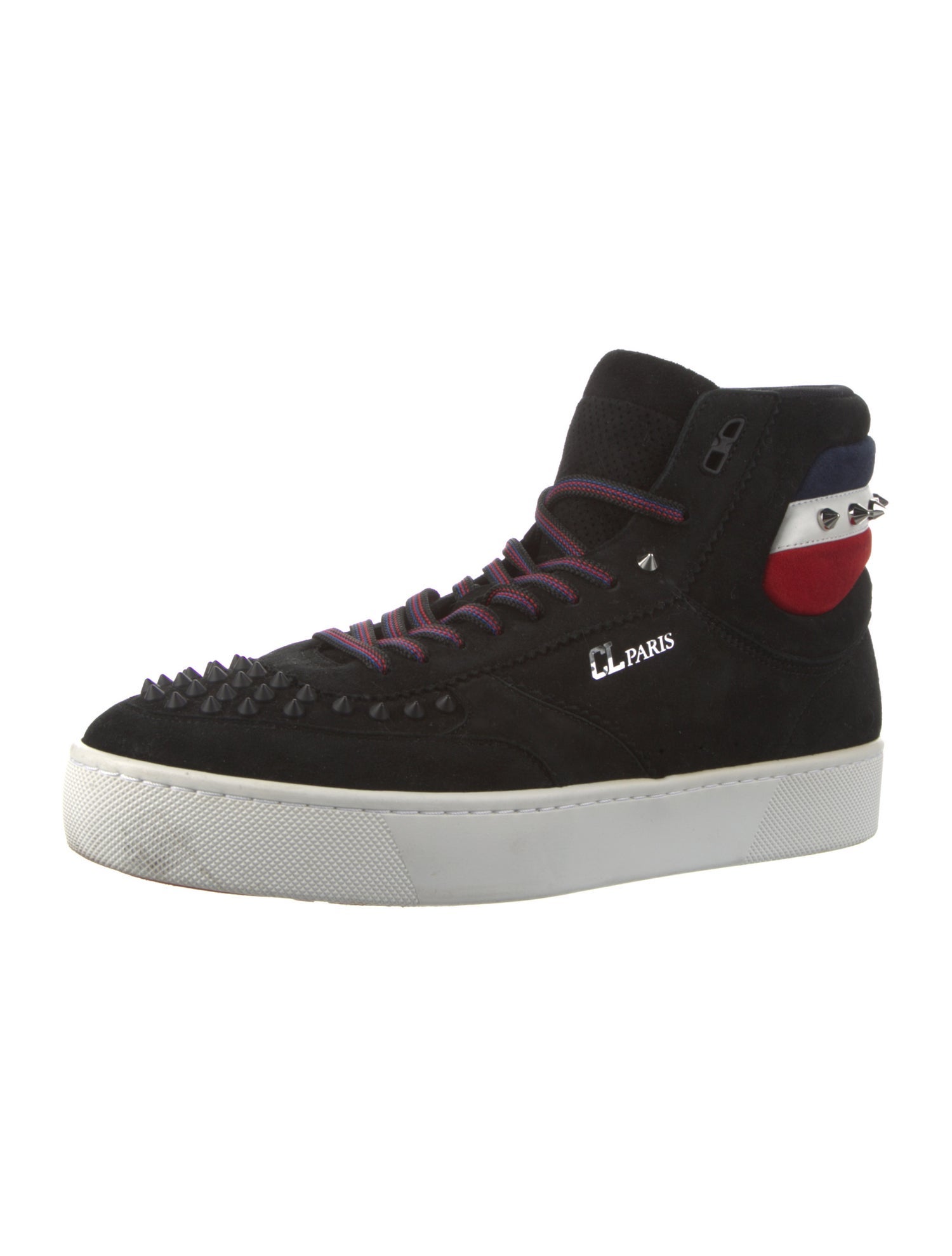 Christian Louboutin Spike Accents Suede Sneakers