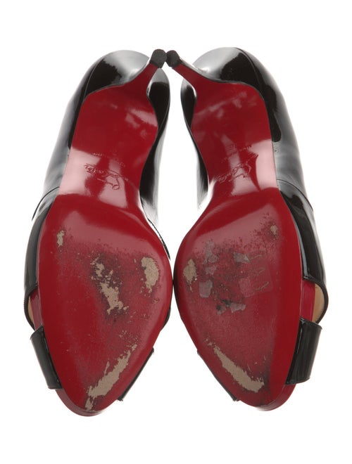 Christian Louboutin Patent Leather Cutout Accent Pumps
