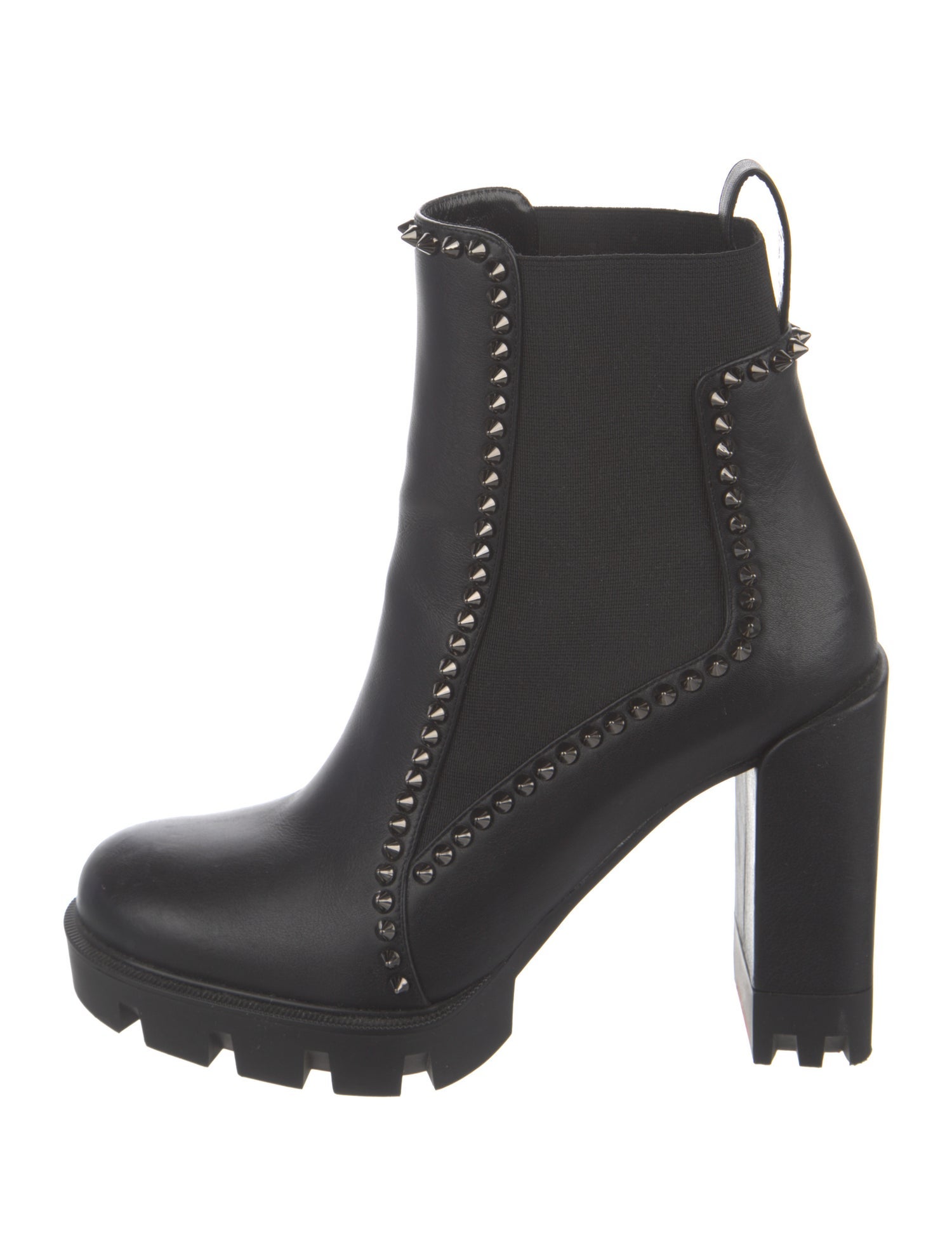 Christian Louboutin Spike Accents Leather Chelsea Boots