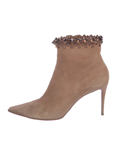 Christian Louboutin Spike Accents Suede Boots