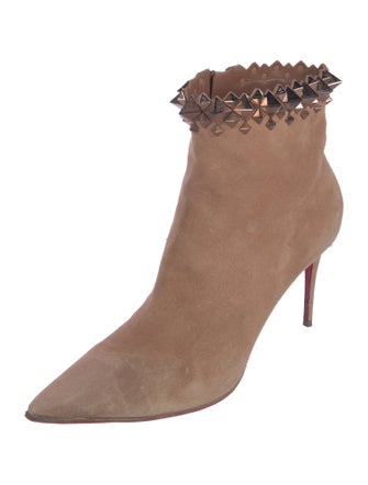 Christian Louboutin Spike Accents Suede Boots