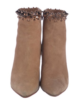 Christian Louboutin Spike Accents Suede Boots