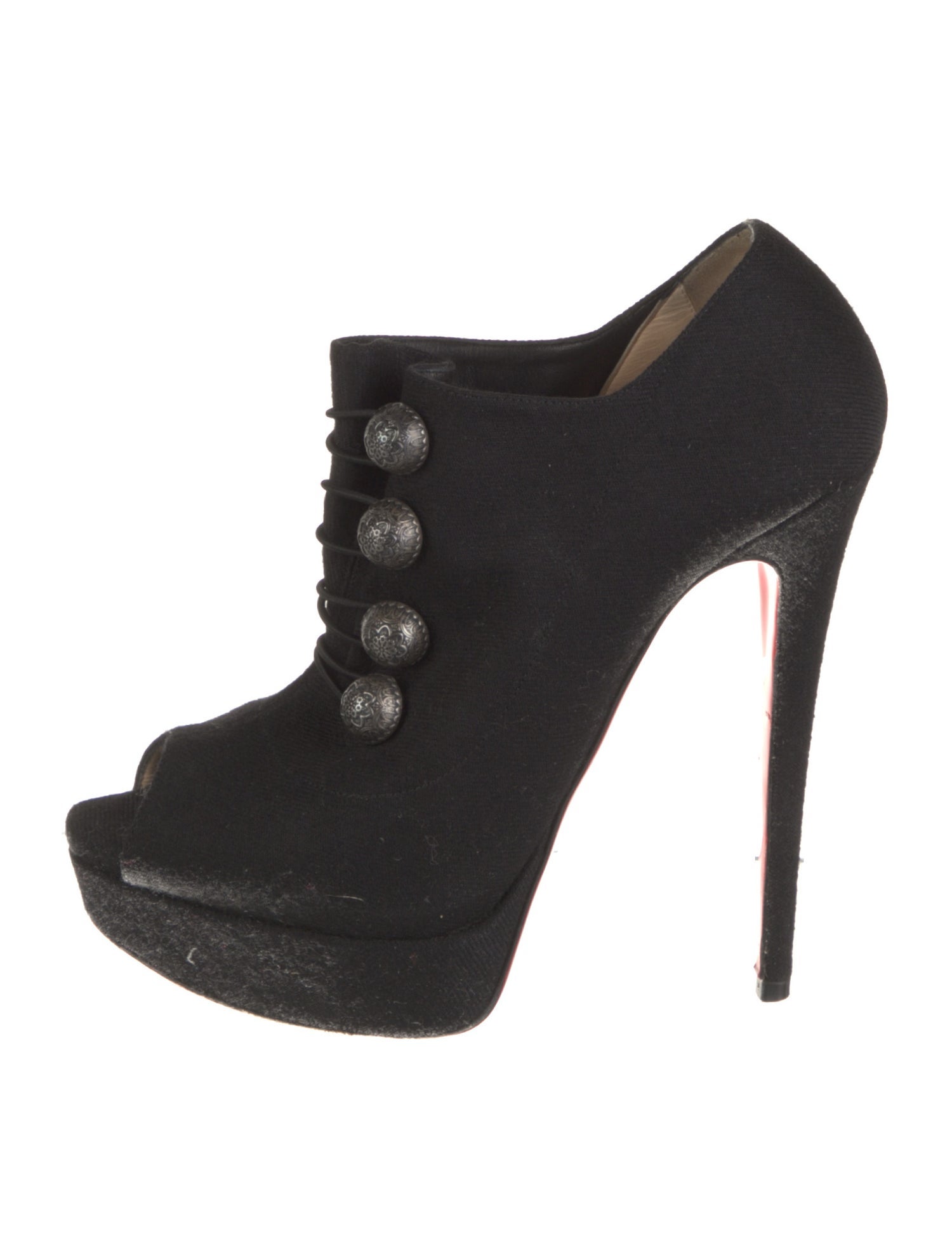 Christian Louboutin Canvas Lace-Up Boots