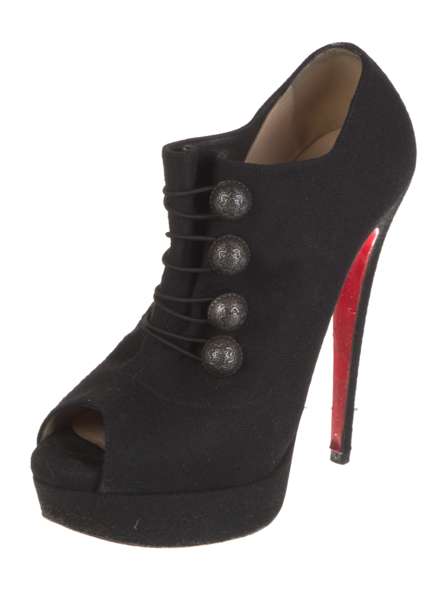 Christian Louboutin Canvas Lace-Up Boots