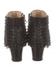 Christian Louboutin Leather Studded Accents Lace-Up Boots