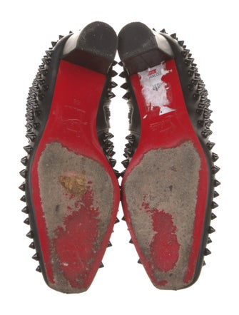 Christian Louboutin Leather Studded Accents Lace-Up Boots