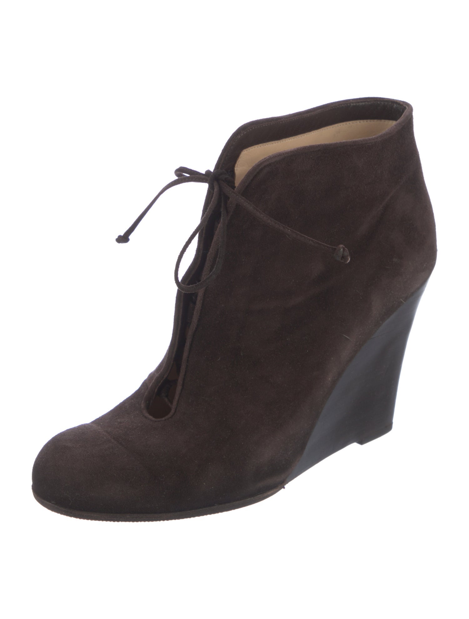 Christian Louboutin Suede Lace-Up Boots