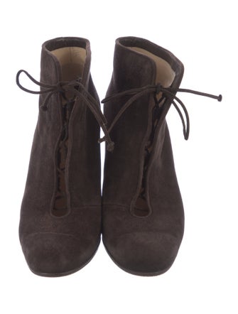 Christian Louboutin Suede Lace-Up Boots